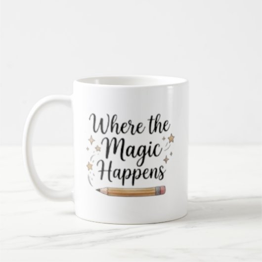 Personalisiertes Wo die Magie geschieht Kaffeetasse (Links)
