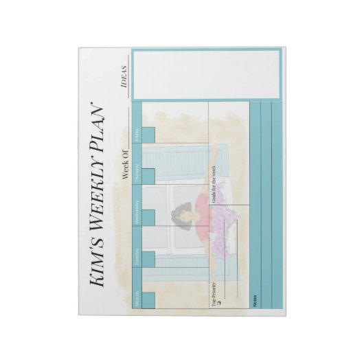 Personalisiertes wöchentliches Planungspad Notizblock (Rotiert)