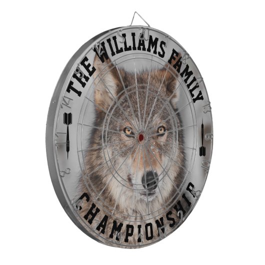 Personalisiertes Wolf-Foto für benutzerdefinierte Dartscheibe (Vorderseite Links)