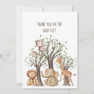 Personalisiertes Woodland Animals Baby Danke Karte