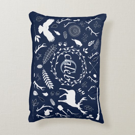 Personalisiertes Woodland Baby Boy Kinderzimmer De Dekokissen (Rückseite(Vertikal))