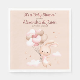 Personalisiertes Woodland Bunny Rabbit Babydusche Serviette