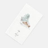 Personalisiertes Woodland Weihnachten Serviette (Ecke)