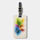 Personalisiertes World Map Reiseabenteuer Modernes Gepäckanhänger (Vorderseite vertikal)