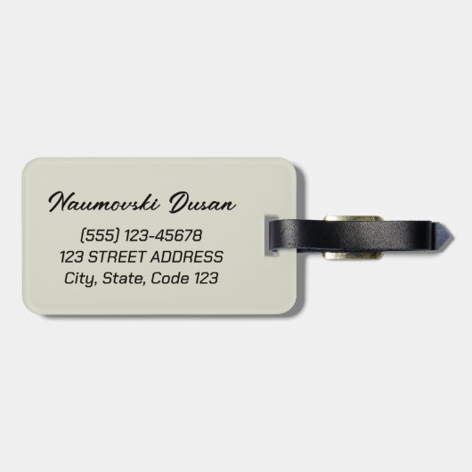 Personalisiertes World Map Reiseabenteuer Modernes Gepäckanhänger (Rückseite horizontal)