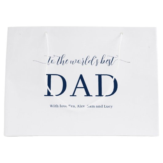 Personalisiertes World's Best Dad Ever Bundle-Set Große Geschenktüte (Vorderseite)