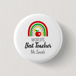 Personalisiertes World's Best Teacher-Rundabzeiche Button