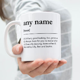 personalisiertes Wörterbuch für individuelle Name Kaffeetasse