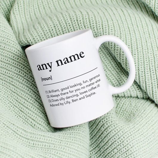 personalisiertes Wörterbuch für individuelle Name Kaffeetasse