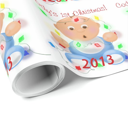 personalisiertes Wrapping Paper "Baby's 1st Christ Geschenkpapier (Rolleneckpunkt)
