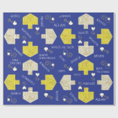 Personalisiertes Wrapping Paper Chanukah "Dreidels Geschenkpapier (Flach)