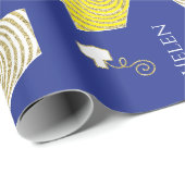 Personalisiertes Wrapping Paper Chanukah "Dreidels Geschenkpapier (Rolleneckpunkt)