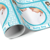 Personalisiertes Wrapping Paper für Baby Boys Foto Geschenkpapier (Rolleneckpunkt)