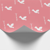 Personalisiertes Wrapping Paper mit weißen Tauben Geschenkpapier (Ecke)