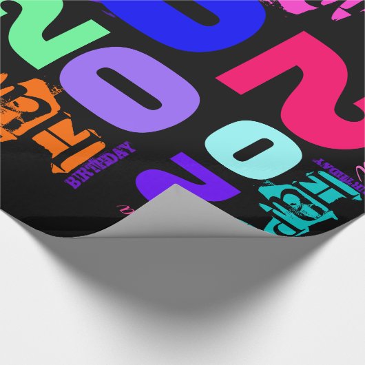 Personalisiertes Wrapping-Papier zum 20. Geburtsta Geschenkpapier (Ecke)