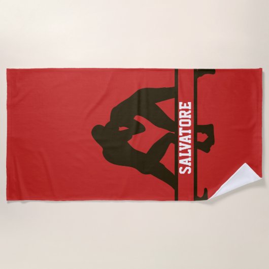 Personalisiertes Wrestling-Badetuch Strandtuch (Vorderseite)