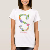 Personalisiertes wunderliches Blumen-Monogramm (S) T-Shirt (Vorderseite)