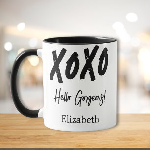 Personalisiertes XOXO Hello Gorgeous Valentinstag Tasse