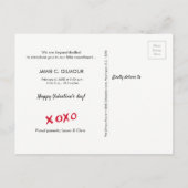 Personalisiertes XOXO Valentins Baby-Foto Ankündigungspostkarte (Rückseite)