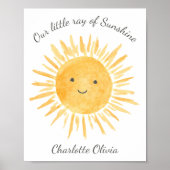 Personalisiertes Yellow Sun Boho Baby Kinderzimmer Poster (Vorne)