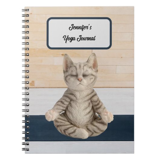 Personalisiertes Yoga Cat Journal Notizblock (Vorderseite)