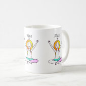 Personalisiertes Yoga Girl Kaffeetasse (VorderseiteRechts)