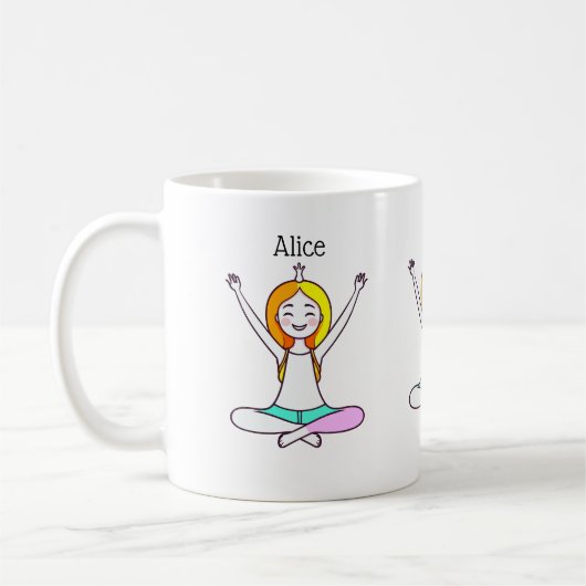 Personalisiertes Yoga Girl Kaffeetasse (Links)