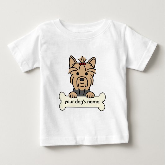 Personalisiertes Yorkie Baby T-shirt (Vorderseite)