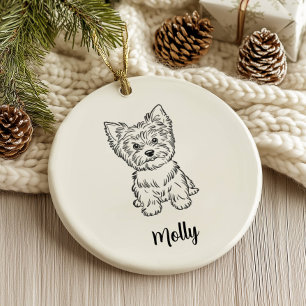 Personalisiertes Yorkie-Hund-Weihnachten Keramik Ornament