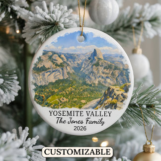Personalisiertes Yosemite Valley, Maßgeschneiderte Keramik Ornament