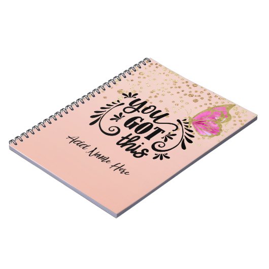 Personalisiertes "You Got This"-Notebook Notizblock (Linke Seite)