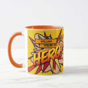 Personalisiertes You're my HERO Comic-Book Pop-Art Tasse