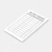 Personalisiertes Zahlungstracker-Notizbuch Post-it Klebezettel (angewinkelt)