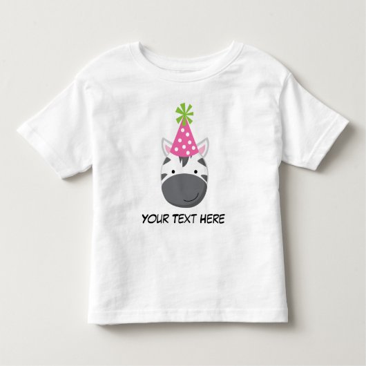 Personalisiertes Zebra Birthday T Shirt für Mädche (Vorderseite)