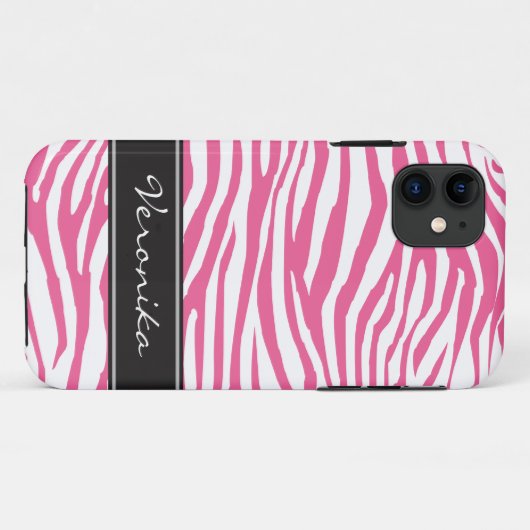 Personalisiertes Zebra-Muster Case-Mate iPhone Hülle (Rückseite (Horizontal))