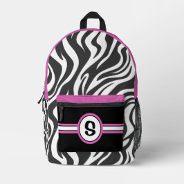 Personalisiertes Zebra Print & Hot Pink Bedruckter Rucksack