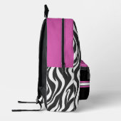 Personalisiertes Zebra Print & Hot Pink Bedruckter Rucksack (Links)
