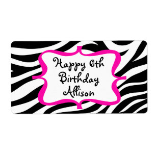Personalisiertes Zebra Print Pink Water Flasche