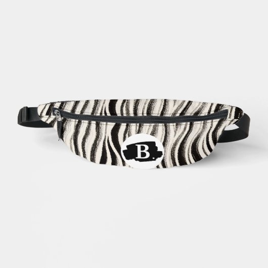 Personalisiertes Zebra Stripe Print Fanny Pack Bauchtasche (Vorderseite)