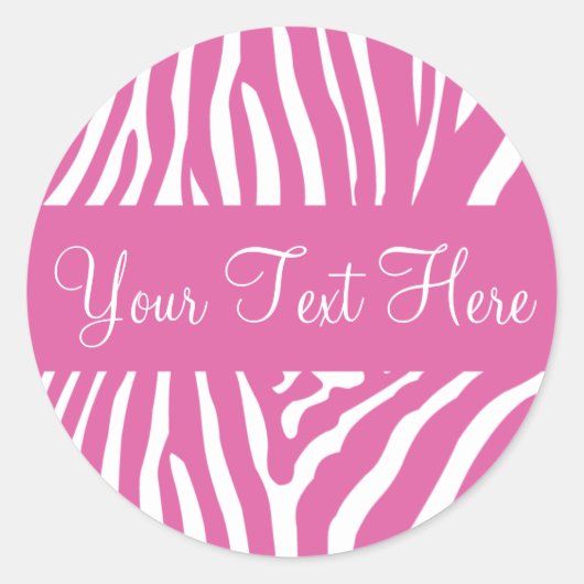 Personalisiertes Zebra-Umschlag-Aufkleber-Siegel Runder Aufkleber (Vorderseite)