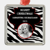 Personalisiertes Zebra-Zebra Ornament Aus Metall (Vorne)