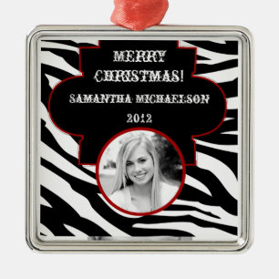 Personalisiertes Zebra-Zebra Ornament Aus Metall