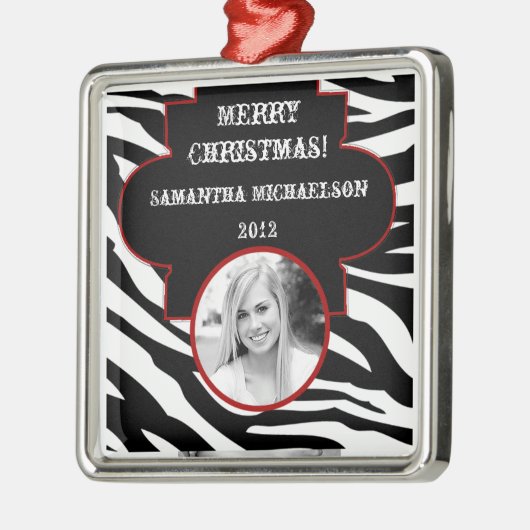 Personalisiertes Zebra-Zebra Ornament Aus Metall (Links)