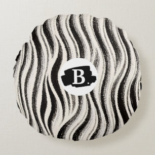 Personalisiertes Zebrastreifen-Rundkissen Rundes Kissen