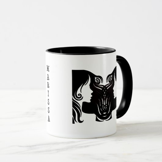 Personalisiertes Zeichen Gemini Zodiac Twins Kaffe Tasse (VorderseiteRechts)
