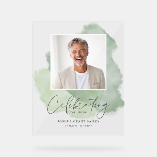 Personalisiertes Zeichen zur Feier des Lebens Mode Acrylschild (Vorderseite)
