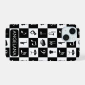 Personalisiertes zeitgenössisches Musikdesign iPhone 15 Hülle (Rückseite (Horizontal))