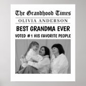 Personalisiertes Zeitungspapier | Beste Oma je Poster (Vorne)