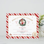 Personalisiertes Zertifikat für die Adoption Elf (Stehend Vorderseite)