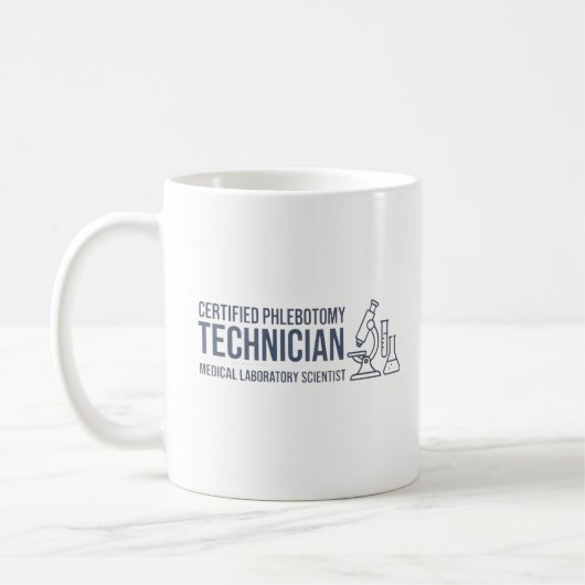 Personalisiertes Zertifiziertes Phlebotomie-Techni Kaffeetasse (Links)